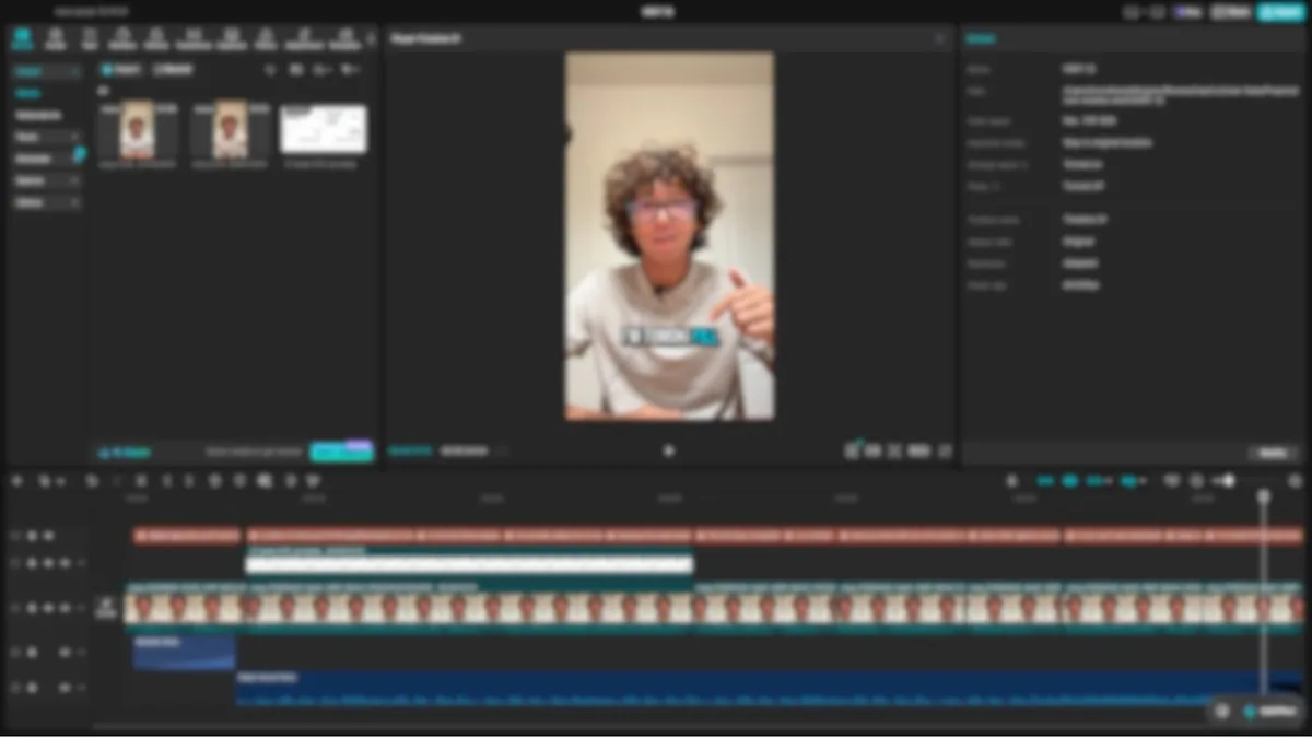 CapCut timeline for a client ad