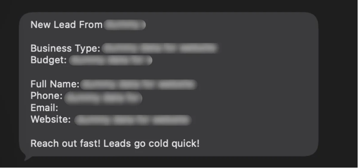 Lead alert to the owner's phone